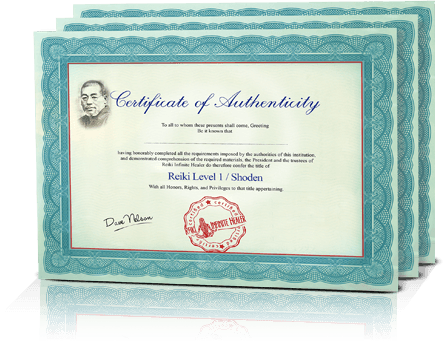 Reiki certifications